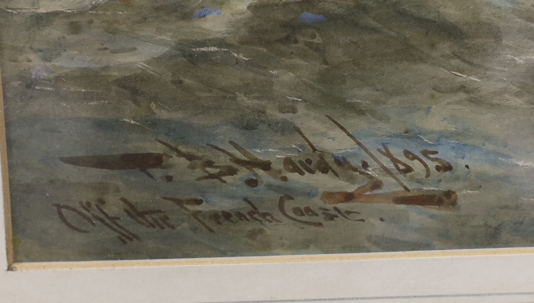 Thomas Bush Hardy (1842-1897), watercolour, 'Off the French Coast', signed and dated 1895, 26 x 39cm